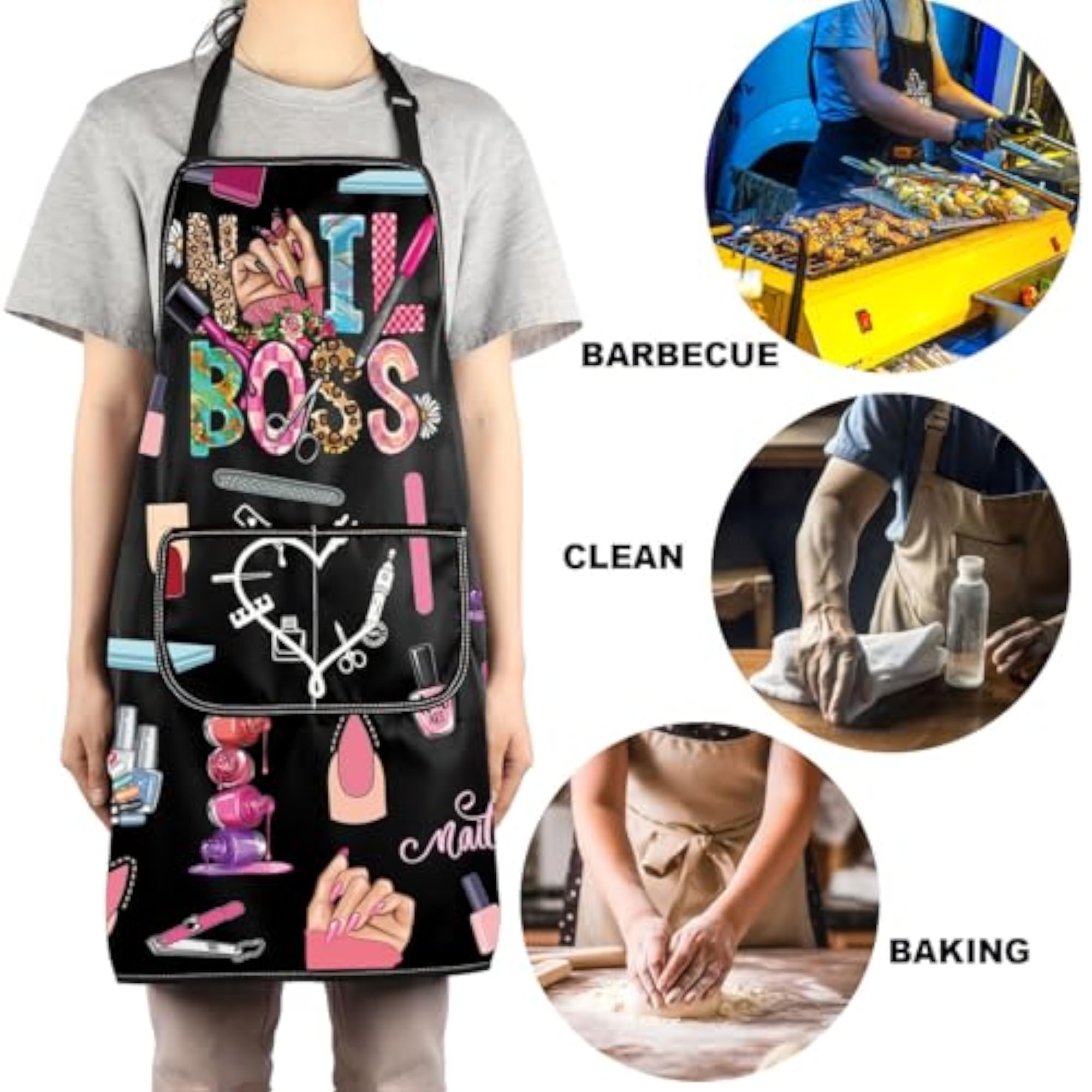 Nail Tech Apron with Pockets, Stylish and Functional